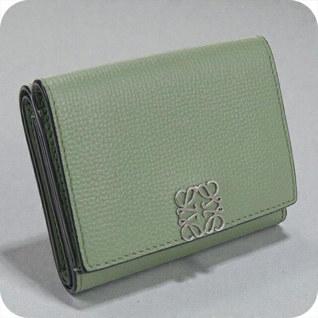 ロエベ アナグラム トライフォールド オリーブグリーン 折り財布 三つ折り LOEWE（ロエベ） 中古 三つ折り財布 レディース ブランド アナグラム