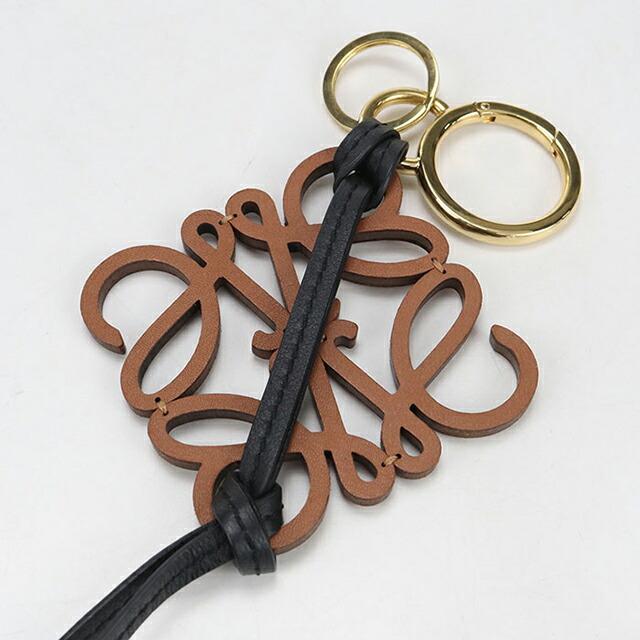 LOEWE ロエベ バッグチャーム キーリング アナグラム ブラウン レザー LOEWE（ロエベ） アナグラム バッグチャーム キーリング キーホルダー