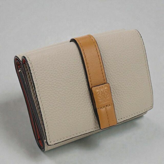 極美品✨LOEWE 折り財布 アナグラム トライフォールド レザー ベージュ LOEWE（ロエベ） 三つ折り財布 ANAGRAM TRIFOLD 6 アナグラム