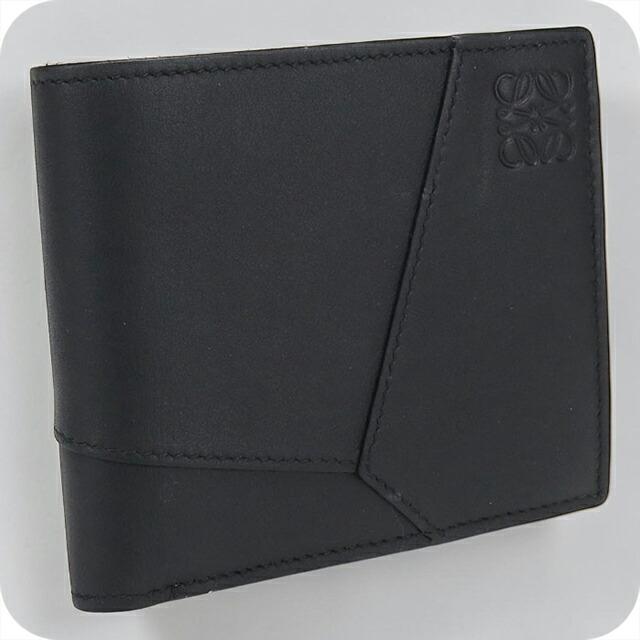 中古品 LOEWE ロエベ パズル ステッチ 二つ折り財布 ブラック レザー LOEWE（ロエベ） 中古 二つ折り財布 二折財布 メンズ ブランド パズル
