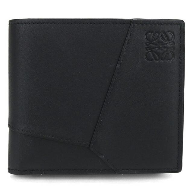 中古品 LOEWE ロエベ パズル ステッチ 二つ折り財布 ブラック レザー LOEWE（ロエベ） 中古 二つ折り財布 二折財布 メンズ ブランド パズル