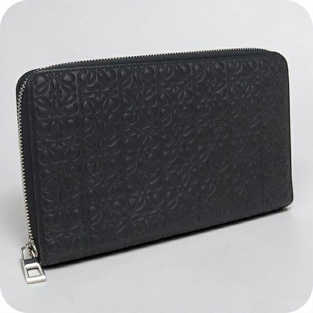 【とんとん 】　LOEWE ロエベ 長財布 ラウンドファスナー ブラック LOEWE（ロエベ） 中古 メンズ 長財布 ラウンドファスナー ユニセックス