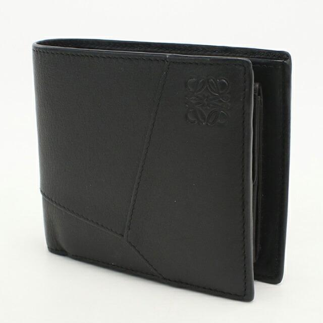 LOEWE パズル 二つ折り財布 ブラック LOEWE（ロエベ） 中古 二つ折り財布 コンパクト メンズ ブランド