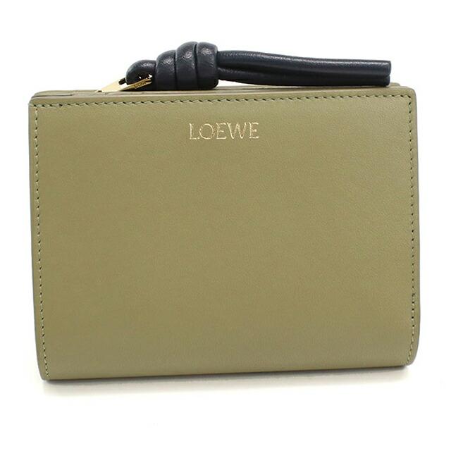 ま*”様 LOEWE 2つ折り財布 カーキ LOEWE（ロエベ） 中古 二つ折り財布 二折財布 レディース ブランド