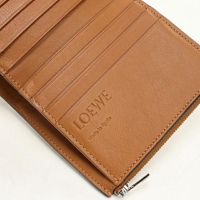 LOEWE 三つ折り財布 ブラウン レザー アナグラム LOEWE（ロエベ） 中古 三つ折り財布 三折財布 コンパクト レディース