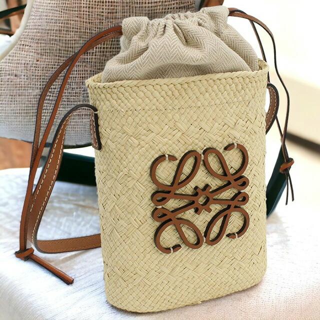 LOEWE 中古 ロエベ カゴバッグ レディース ブランド スクエア ポケット 