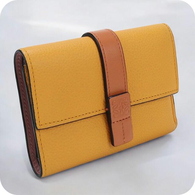 LOEWE ロエベ 三つ折財布 バーティカルウォレット ミニ財布 オレンジ