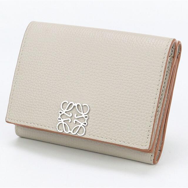 未使用級◆LOEWE 三つ折り財布 トライフォールド ベージュ LOEWE（ロエベ） 中古 三折財布 レディース ブランド アナグラム