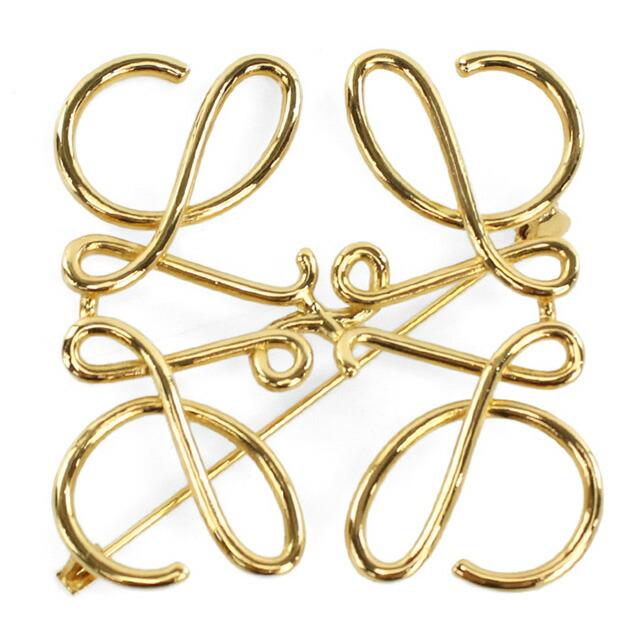 LOEWE ロエベ アナグラム ブローチ ゴールド 美品 LOEWE [新品/ラッピング済] ロエベ ブローチ アナグラム