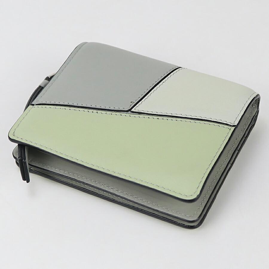 ※専用LOEWE パズル コンパクト ジップ ウォレット 二つ折り財布 グリーン LOEWE（ロエベ） 中古 二折財布小銭入付き レディース ブランド パズル