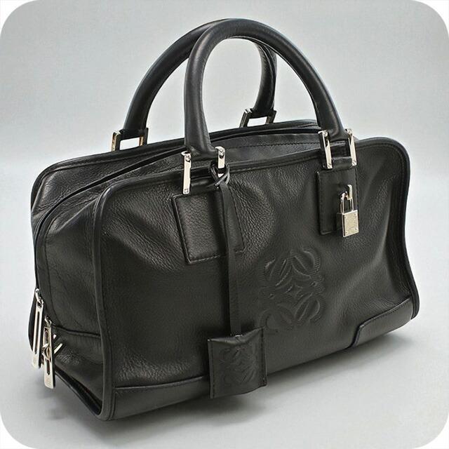 ロエベ LOEWE アマソナ28 ハンドバッグ バッグ レザー レディース ブラック系 【中古】 LOEWE（ロエベ） 中古 ハンドバッグ レディース ブランド アマソナ28