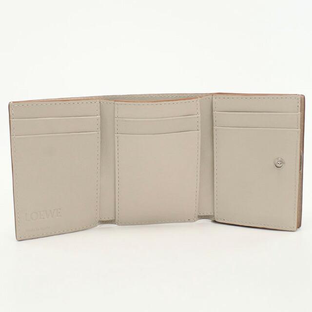 LOEWE トライフィールド　アナグラム　三つ折り財布　ベージュ ロエベ三つ折り財布トライフォールドウォレットアナグラムサンド