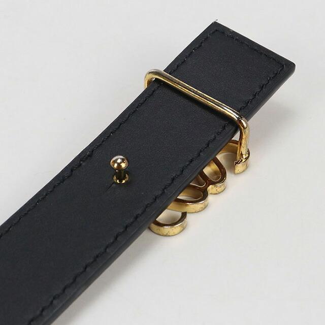 美品✨LOEWE ロエベ　ベルト　リバーシブル　アナグラム　本革　ゴールド　黒 LOEWE（ロエベ） 中古 ベルト レディース ブランド アナグラム