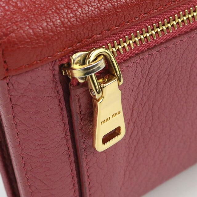 miu miu（ミュウミュウ） 中古 長財布二折 レディース ブランド レッド