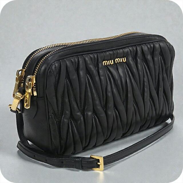 MIU MIU ブラックショルダーバッグ miu miu（ミュウミュウ） 中古 斜め掛け ショルダーバッグ レディース