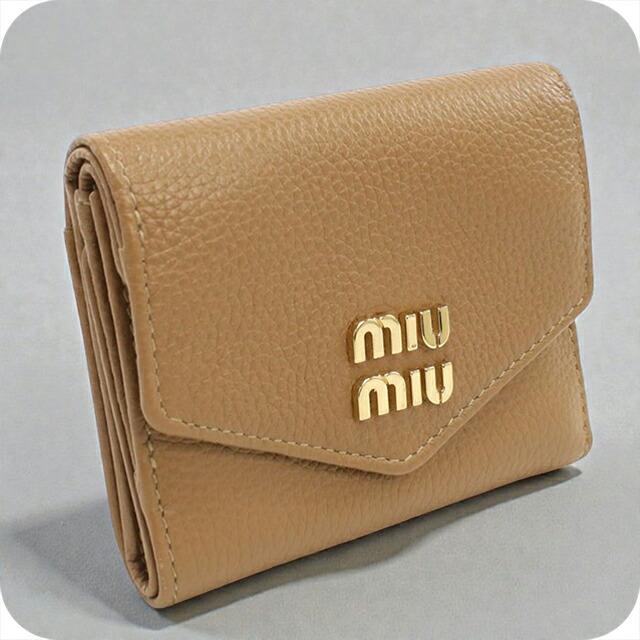 muumuu ミュウミュウ ヴィッテロダイノ 三折財布 コンパクトウォレット miu miu（ミュウミュウ） 中古 三つ折り財布 レディース ブランド