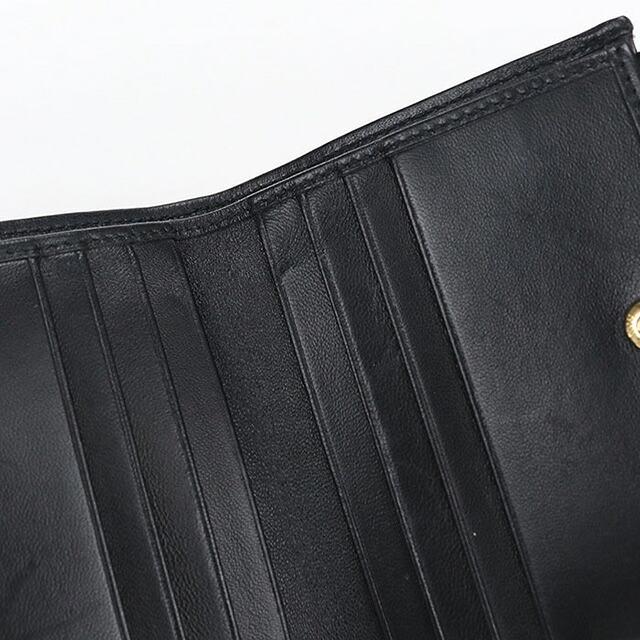 美品マテラッセレザー 三つ折り財布 ブラック 中古品 Maison Margiela（メゾンマルジェラ） 財布 メンズ レディース 三