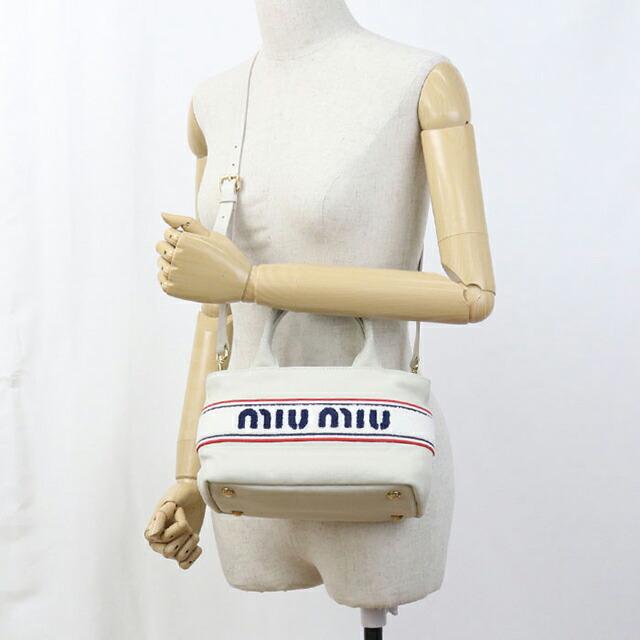 miu miu 2way ハンドバッグ ホワイト miu miu（ミュウミュウ） 中古 トートバッグ レディース ブランド