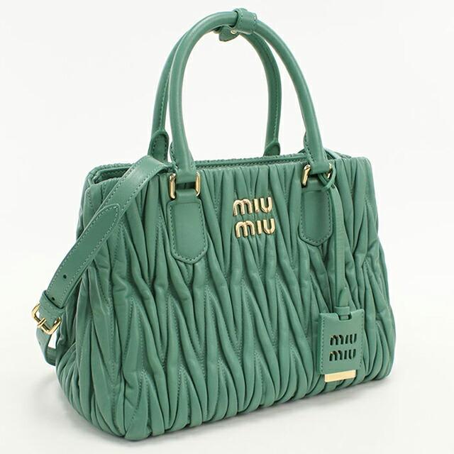 miu miu グリーンハンドバッグ トートバッグ miu miu（ミュウミュウ） 中古 トートバッグ レディース ブランド