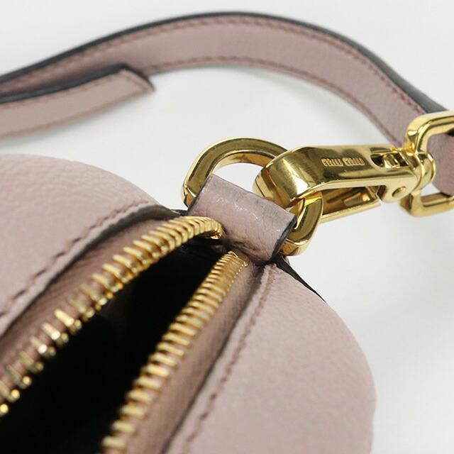 美品 miumiu ミュウミュウ マドラス ショルダーバッグ クリスタル ビジュー ラインストーン レザー ピンク ゴールド金具 5BH609 白タグ レディース ミニバッグ 肩掛け 斜め掛け 希少 レア 豪華 MIU MIU - MIUMIU マドラス ビジュー付き レザーショルダーバッグ