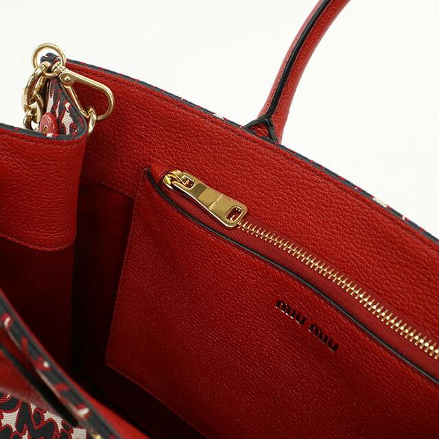 miumiu 2way トートバッグ　赤　美品 miu miu（ミュウミュウ） 中古 トートバッグ レディース ブランド