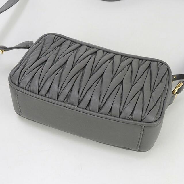 MIU MIU 2WAY ショルダーバッグ レザー グレー miu miu（ミュウミュウ） (限定値下げ) 美品 2025年新作 マテラッセ
