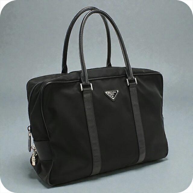 PRADA ブラックレザー ブリーフケース メンズ PRADA（プラダ） 中古 ブリーフケース メンズ ブランド レザー