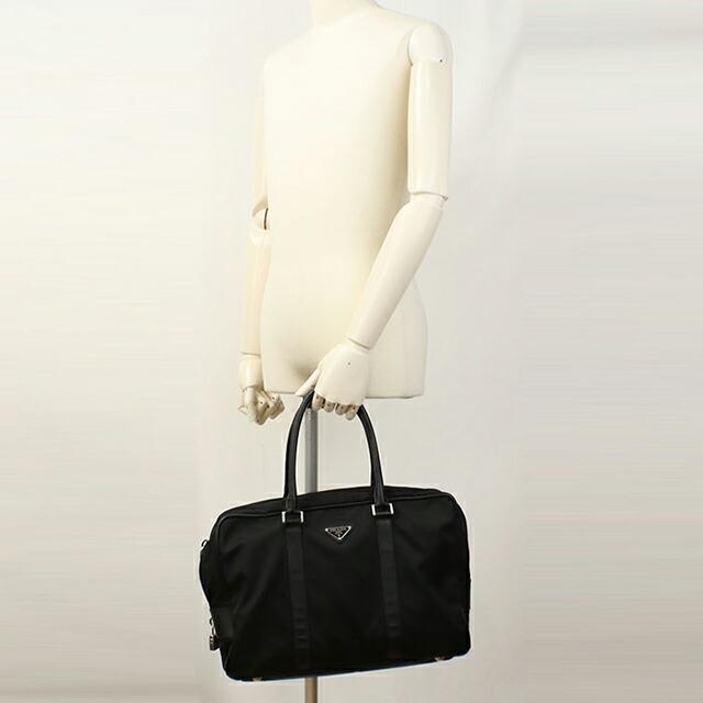 【✨良品✨】プラダ ブリーフケース レザー ナイロン ブラック プラダ PRADA Re-Nylon xサフィアーノレザー ブリーフケース 2VE015