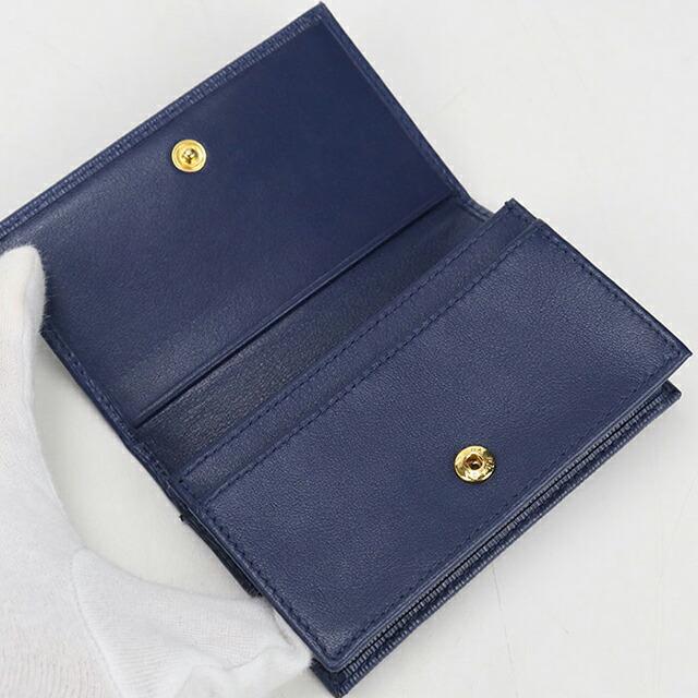 美品　PRADA　名刺入れ ネイビー サフィアーノレザー PRADA（プラダ） 中古 名刺入れ レディース ブランド サフィアーノ