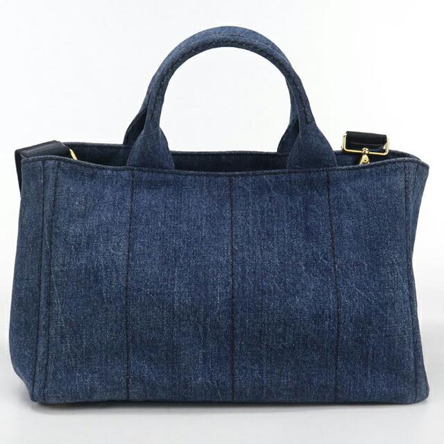 【中古】 プラダ 2WAYハンドバッグ カナパ ネイビー PRADA（プラダ） 中古 トートバッグ レディース ブランド カナパ 2WAY