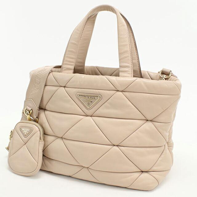 PRADA ナイロン 2WAY トートバッグ ショルダー付 ベージュ系 大容量 PRADA（プラダ） 中古 トートバッグ レディース ブランド PRADA 2WAY