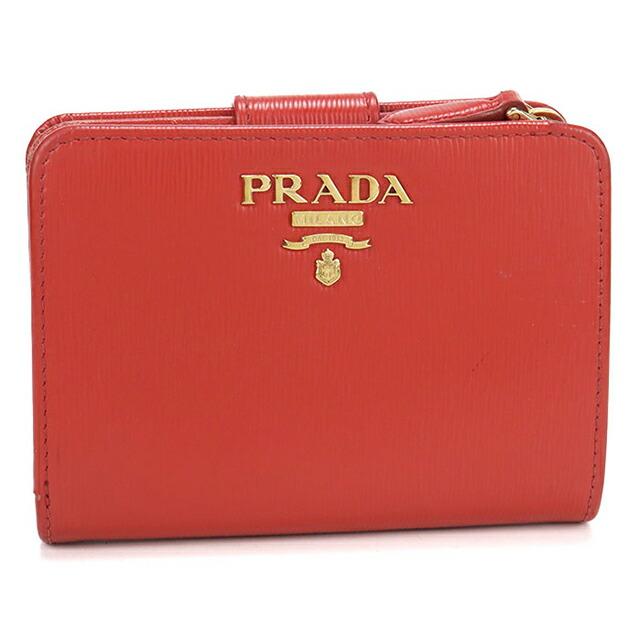 【今週末限定値下げ・美品】PRADA 1ML018二つ折り財布ボルドー 昨年購入 PRADA（プラダ） 中古 二つ折り財布 コンパクト レディース ブランド