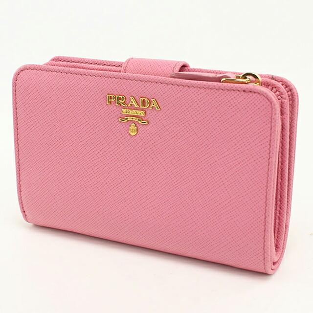 ファッション小物 PRADA プラダ サフィアーノ L字ジップ 長財布 ピンク