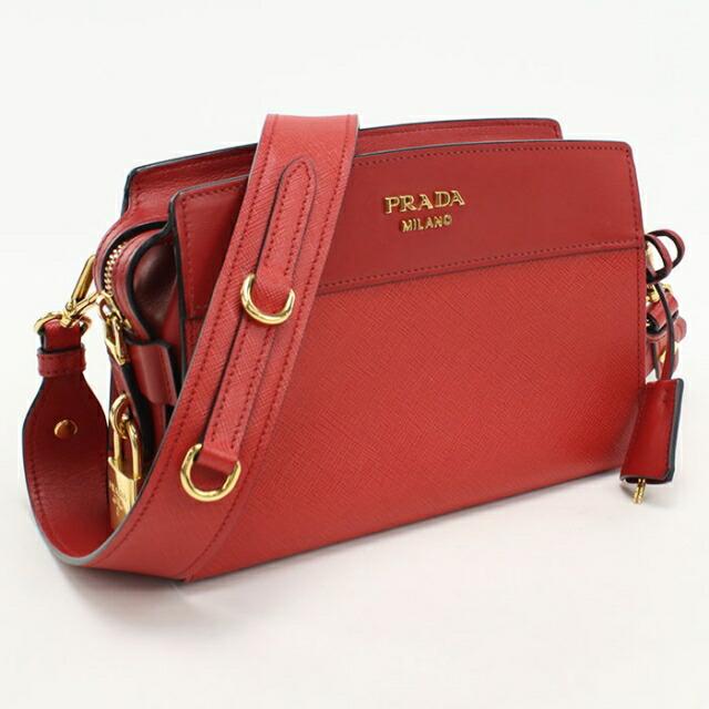 PRADA サフィアーノ 2way ショルダーバッグ レッド PRADA（プラダ） 中古 斜め掛け ショルダーバッグ レディース ブランド