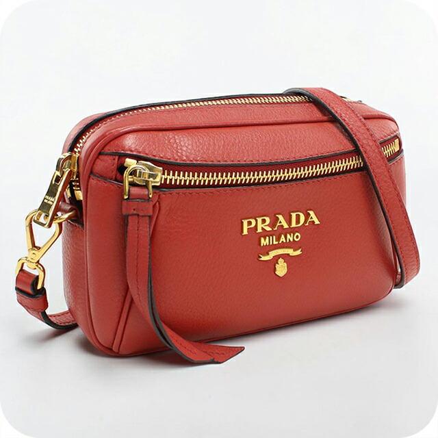 PRADA レザー ショルダーバッグ レッド PRADA（プラダ） 中古 ショルダーバッグ レディース ブランド PRADA