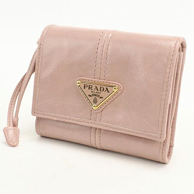 PRADA（プラダ） 中古 三つ折り財布 コンパクト 三折財布 レディース