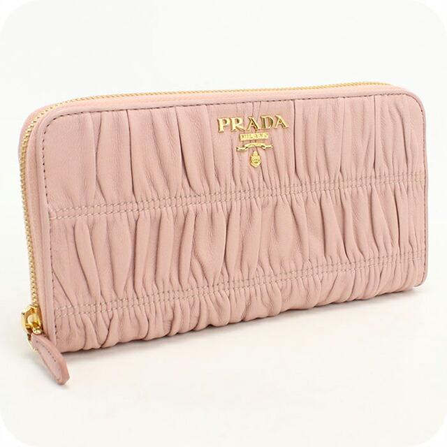PRADA ラウンドファスナー長財布 ピンク系 レザー 1ML506 PRADA（プラダ） 中古 長財布 ラウンドファスナー レディース ブランド