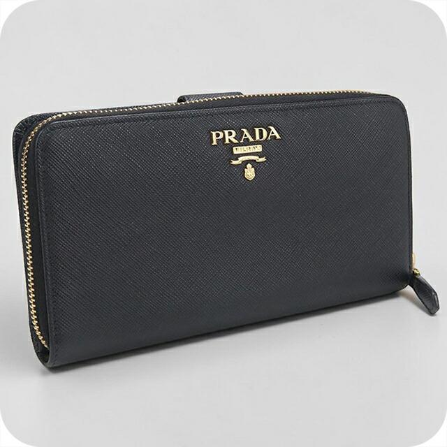 PRADA プラダ サフィアーノ 長財布 ブラック レザー PRADA サフィアーノ 二つ折り PRADA（プラダ） 中古 長財布二折 レディース ブランド サフィアーノ
