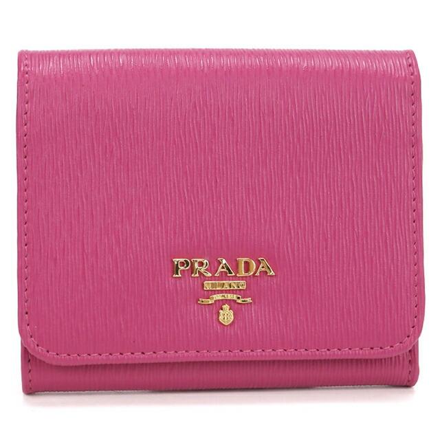 プラダ PRADA 三つ折り財布 1MH176 ピンク PRADA（プラダ） 中古 三つ折り財布 三折財布 レディース ブランド