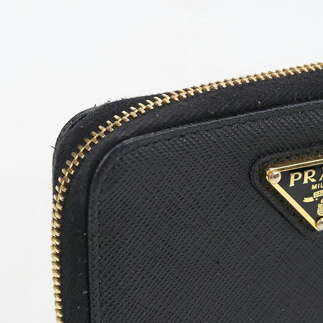 【中古】PRADA 長財布　二つ折りトライアングルプレート　ブラック PRADA（プラダ） 中古 二つ折り財布 二折財布 レディース ブランド