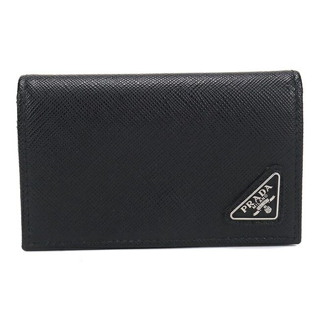 未使用級✨プラダ　名刺入れ　サフィアーノ　黒　三角ロゴ　2MC122 PRADA（プラダ） 中古 名刺入れ メンズ ブランド サフィアーノ