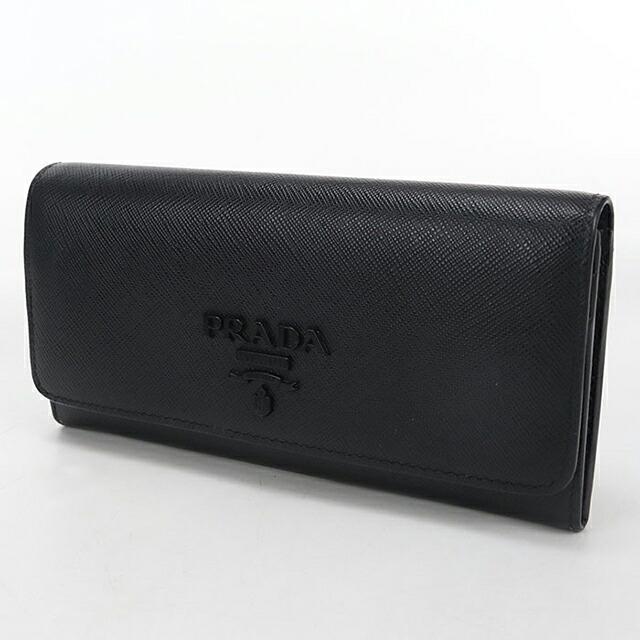 PRADA ブラックレザー 長財布 PRADA（プラダ） 中古 長財布二折 レディース ブランド サフィアーノ