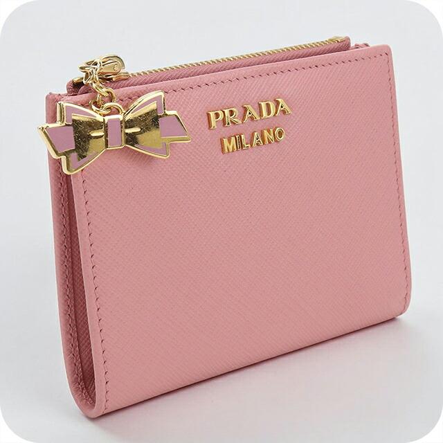 新品 定価104800円 PRADA 二つ折り財布 ピンク りぴっぴ PRADA（プラダ） 中古 二つ折り財布 二折財布 コンパクト レディース