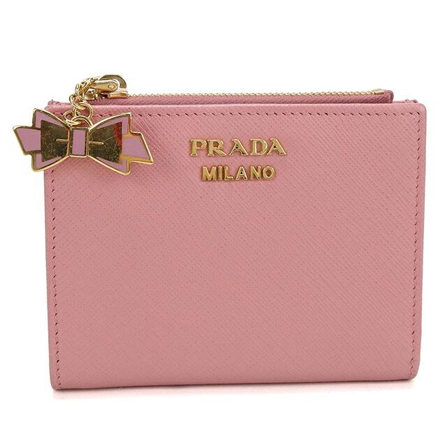 PRADA サフィアーノ 二つ折り財布 ピンク PRADA（プラダ） 中古 二つ折り財布 二折財布 コンパクト レディース