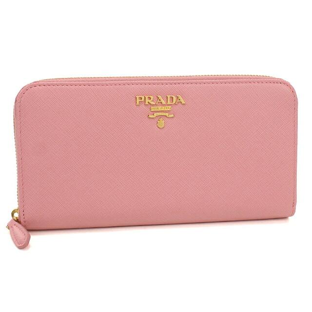 ◇極美品◇プラダ　長財布　ロゴ金具　ブラック×ピンク　サフィアーノレザー PRADA（プラダ） 中古 長財布ラウンドファスナー レディース ブランド