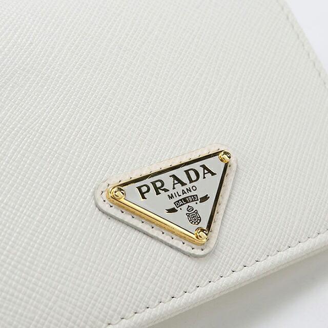 PRADA プラダ 二つ折り財布 サフィアーノ ホワイト レディース 正規品 PRADA（プラダ） 中古 二つ折り財布 二折財布 コンパクト レディース