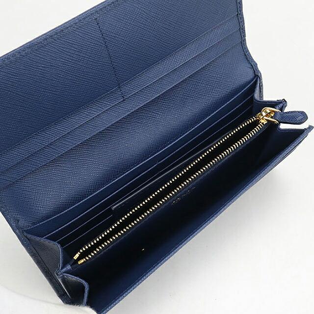 PRADA プラダ サフィアーノ 長財布 二つ折り ブルー 青 フラップ PRADA（プラダ） 中古 長財布二折 レディース ブランド サフィアーノ