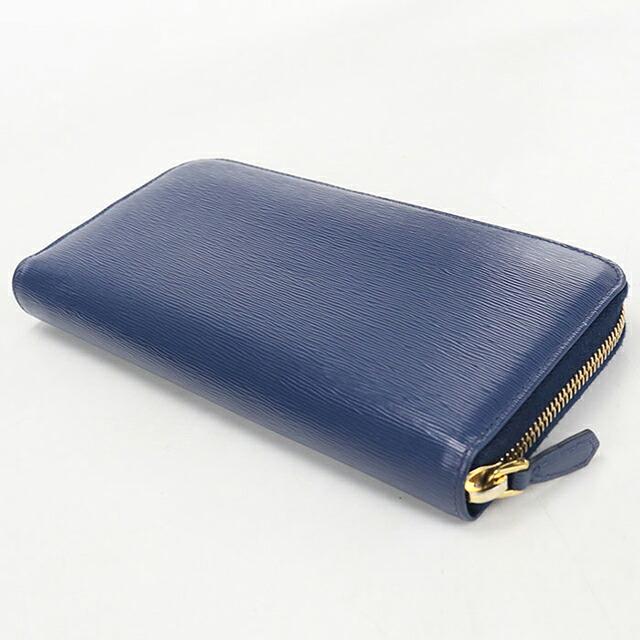 PRADA プラダ　長財布　ラウンドファスナー　リボン　ブルー PRADA（プラダ） 中古 長財布ラウンドファスナー レディース ブランド
