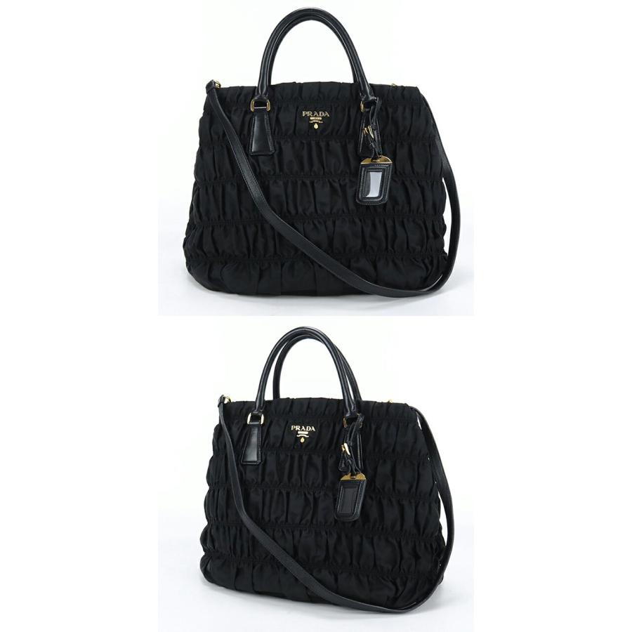 中古 プラダ トートバッグ レディース ブランド PRADA ギャザー 2WAY 