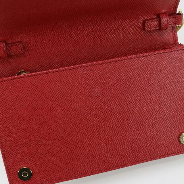 ⭐️PRADA⭐️プラダ サフィアーノ チェーンウォレット レッド PRADA（プラダ） 中古 チェーンウォレット レディース ブランド